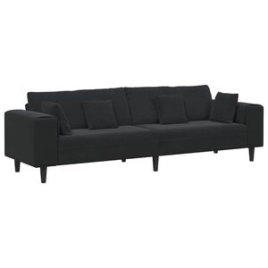 vidaXL Sof&aacute; Negro 250 x 77 x 76 cm Terciopelo