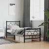 vidaXL Estructura cama sin colchón con estribo metal negro 75x190 cm