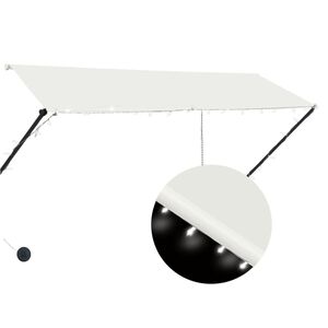 vidaXL Toldo retr&aacute;ctil con LED color crema 300x150 cm