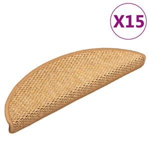 vidaXL Alfombrillas autoadhesivas sisal 15 uds color sisal 56x17x3 cm