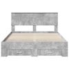 vidaXL Estructura de cama con cabecera Gris Concreto 135 x 190 cm