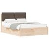 vidaXL Estructura de Cama con Cabecera Tapizada Taup&eacute; 140 x 200 cm