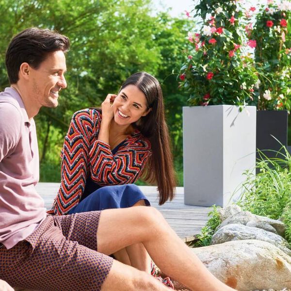 LECHUZA Macetero CANTO Stone 40 High ALL-IN-ONE gris piedra