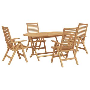 vidaXL Conjunto de Comedor de Jard&iacute;n 5 pcs Marr&oacute;n