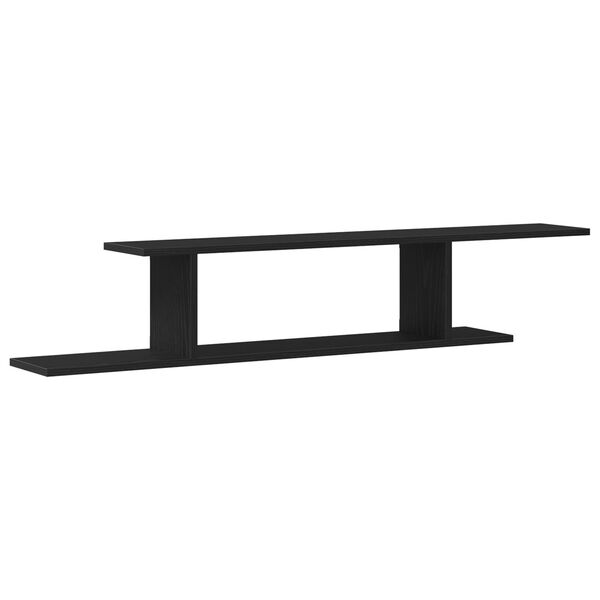 vidaXL Estante para TV de pared Roble Negro 125 x 18 x 23 cm