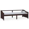 vidaXL Sof&aacute; cama de 3 plazas sin colch&oacute;n marr&oacute;n oscuro 90x200 cm