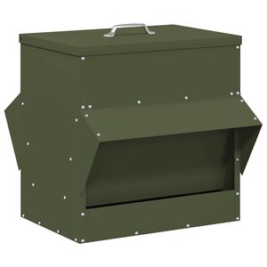 vidaXL Comedero para pollos Verde oliva 40,5 x 45 x 41 cm 20 kg