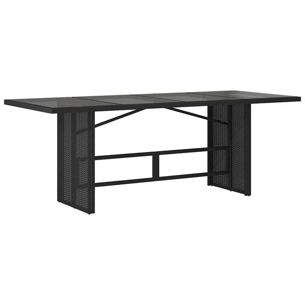 vidaXL Set de mesa y sillas de jard&iacute;n 7 pzas y cojines rat&aacute;n PE negro