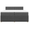 vidaXL Cama box spring con colch&oacute;n tela gris oscuro 200x200 cm