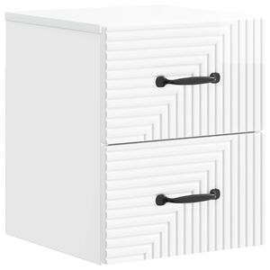 vidaXL Mesita de Noche de Pared con caj&oacute;n Brillante 34,5 x 33 x 40 cm