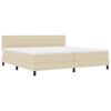 vidaXL Cama tipo Box Spring con colch&oacute;n Crema 200 x 200 cm tela