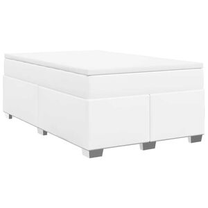 vidaXL Cama box spring con colch&oacute;n cuero sint&eacute;tico blanco 120x190 cm