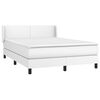 vidaXL Cama box spring con colchón cuero sintético blanco 140x190 cm
