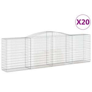 vidaXL Cestas de gaviones 20 uds forma de arco hierro 400x50x120/140cm