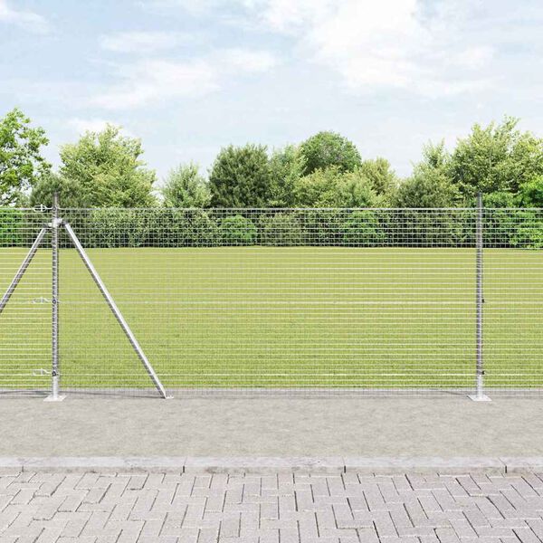 vidaXL Poste de Valla Plateado 25 x 0,8 m (malla de 25 x 25 mm) Acero
