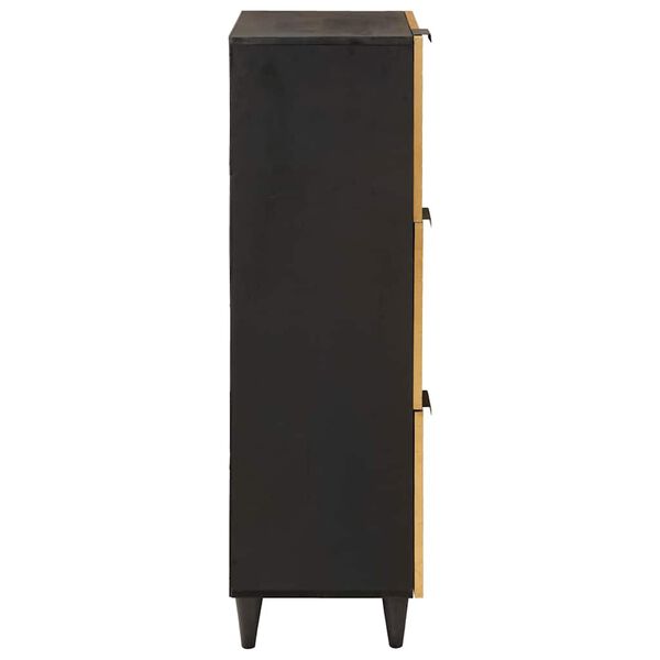 vidaXL Armario auxiliar con caj&oacute;n Negro y dorado 40 x 33,5 x 110 cm
