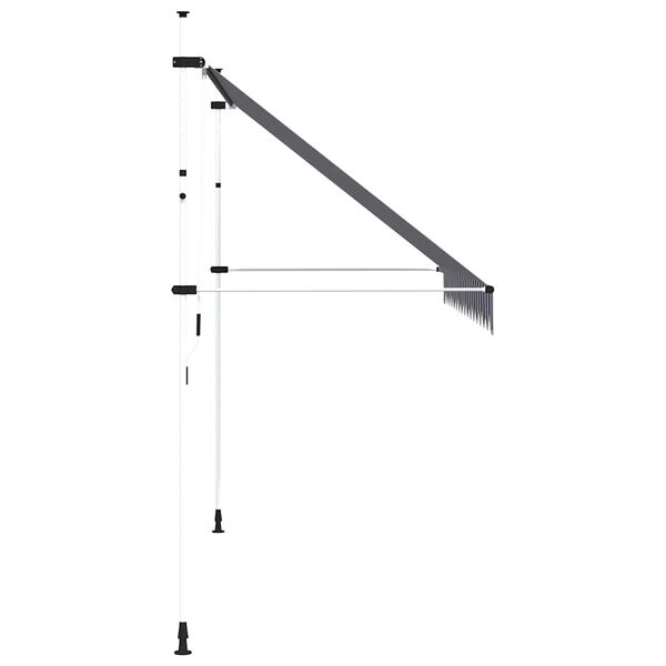vidaXL Toldo manual retr&aacute;ctil 350 cm azul y blanco a rayas