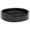 vidaXL Cama para perros felpa y cuero sint&eacute;tico negra 79x70x19 cm