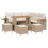 vidaXL Conjunto de sof&aacute;s de jard&iacute;n 9 uds. Beige rat&aacute;n sint&eacute;tico