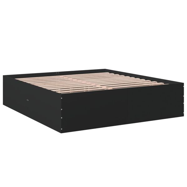 vidaXL Estructura de cama madera de ingenier&iacute;a negra 200x200 cm