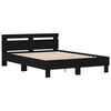 vidaXL Estructura de cama con LED Roble Negro 140 x 200 cm