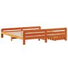 vidaXL Cama sin colch&oacute;n madera maciza de pino marr&oacute;n cera 200x200 cm