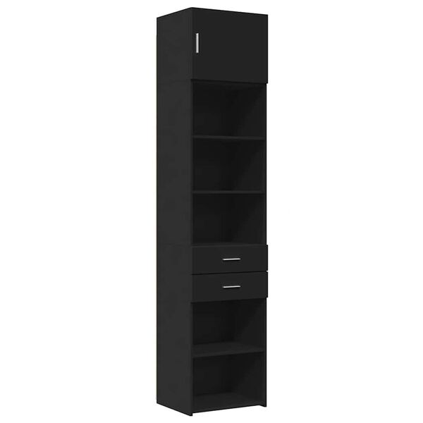 vidaXL Armario estrecho madera de ingenier&iacute;a negro 50x42,5x225 cm