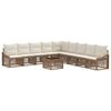 vidaXL Conjunto de sof&aacute;s de jard&iacute;n 10 pcs Beige rat&aacute;n sint&eacute;tico