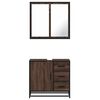 vidaXL Set de muebles baño 2 pzas madera contrachapada marrón roble