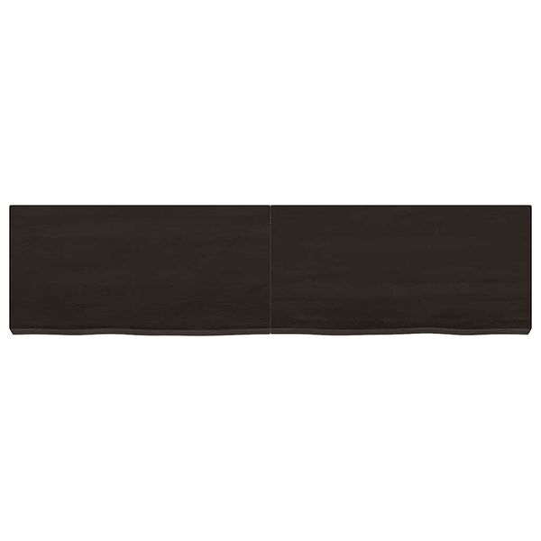 vidaXL Encimera de baño madera tratada marrón oscuro 120x30x(2-6) cm