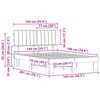vidaXL Estructura de Cama con Cabecera Tapizada Negro 140 x 190 cm