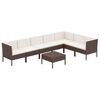 vidaXL Set muebles de jard&iacute;n 8 pzas y cojines rat&aacute;n sint&eacute;tico marr&oacute;n