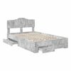 vidaXL Estructura de cama con cabecera Gris Concreto 135 x 190 cm
