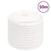 vidaXL Cuerda de barco polipropileno blanco intenso 16 mm 50 m