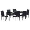vidaXL Conjunto de Comedor de Jard&iacute;n 7 pcs Negro