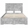 vidaXL Estructura de cama con cabecera Gris Concreto 120 x 190 cm