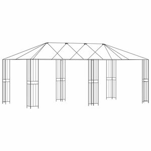 vidaXL Estructura de gazebo sin tela de gazebo 6 x 3 m Negro Acero
