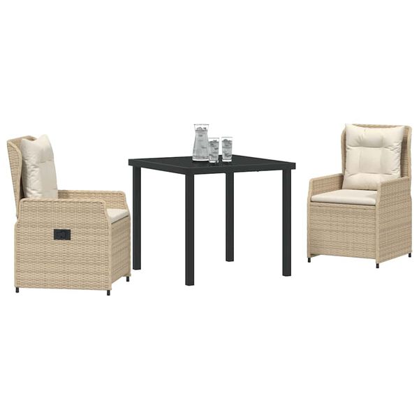 vidaXL Conjunto de Comedor de Jard&iacute;n 3 pcs Beige y Gris Claro