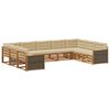 vidaXL Conjunto de sof&aacute;s de exterior 9 uds. Natural y Beige