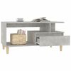 vidaXL Mesa de centro madera contrachapada gris hormigón 90x49x45 cm
