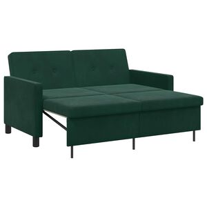vidaXL Sof&aacute; cama Verde oscuro Tela