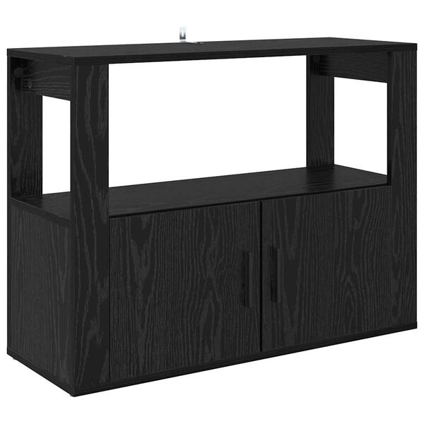vidaXL Vitrina Roble negro 80 x 30 x 60 cm Madera contrachapada