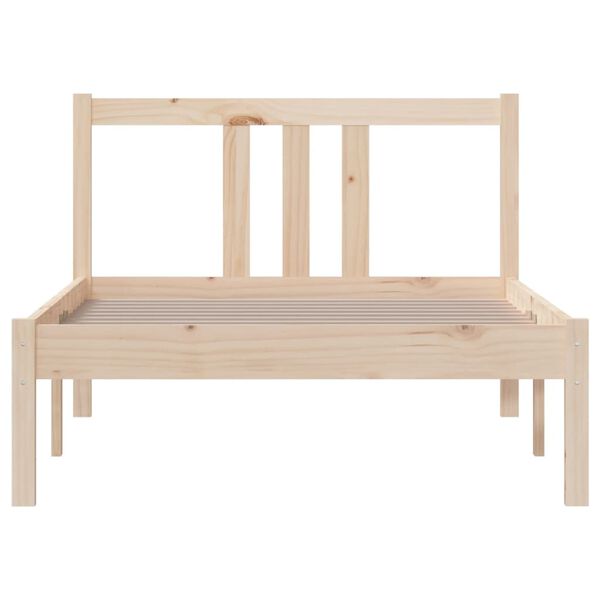 vidaXL Estructura cama individual sin colch&oacute;n madera maciza 90x190 cm