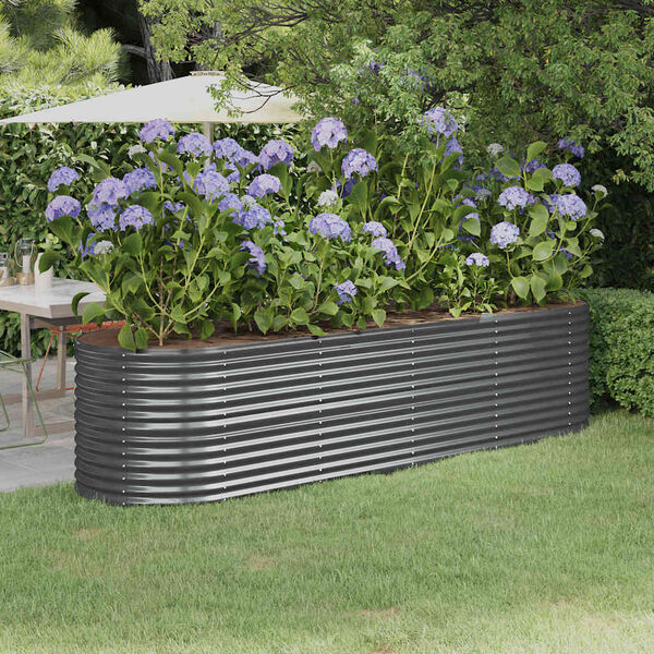 vidaXL Jardinera arriate acero galvanizado antracita 296x80x68 cm