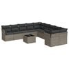 vidaXL Set de sof&aacute;s de jard&iacute;n 11 pzas y cojines rat&aacute;n sint&eacute;tico gris