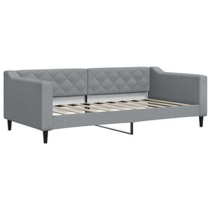 vidaXL Sof&aacute; cama sin colch&oacute;n tela gris claro 90x190 cm