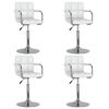vidaXL Sillas de comedor giratorias 4 unidades cuero sint&eacute;tico blanco