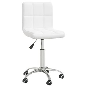vidaXL Silla de oficina giratoria de cuero sint&eacute;tico blanco