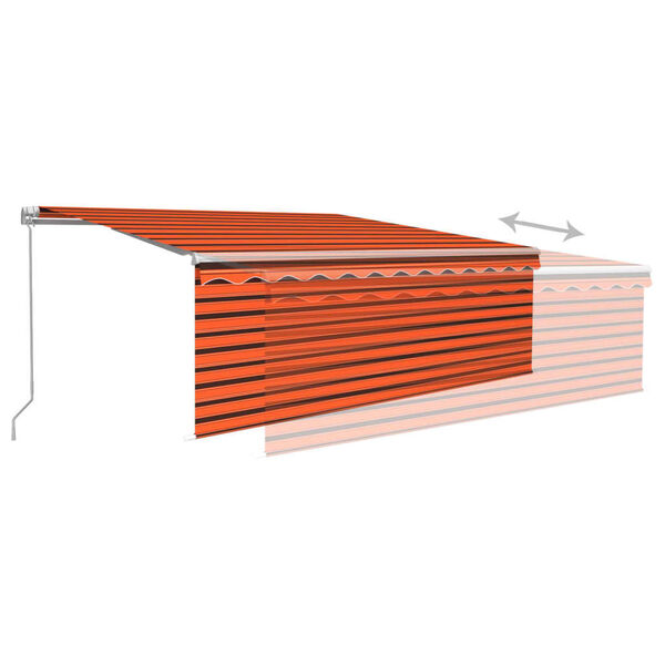vidaXL Toldo retr&aacute;ctil manual con persiana y LED naranja y marr&oacute;n 4x3m
