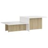 vidaXL Mesa de centro madera contrachapada blanco roble 111,5x50x33 cm